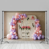 Aperturee - Aperturee Floral Balloon Arch Castle Board Wedding Backdrop